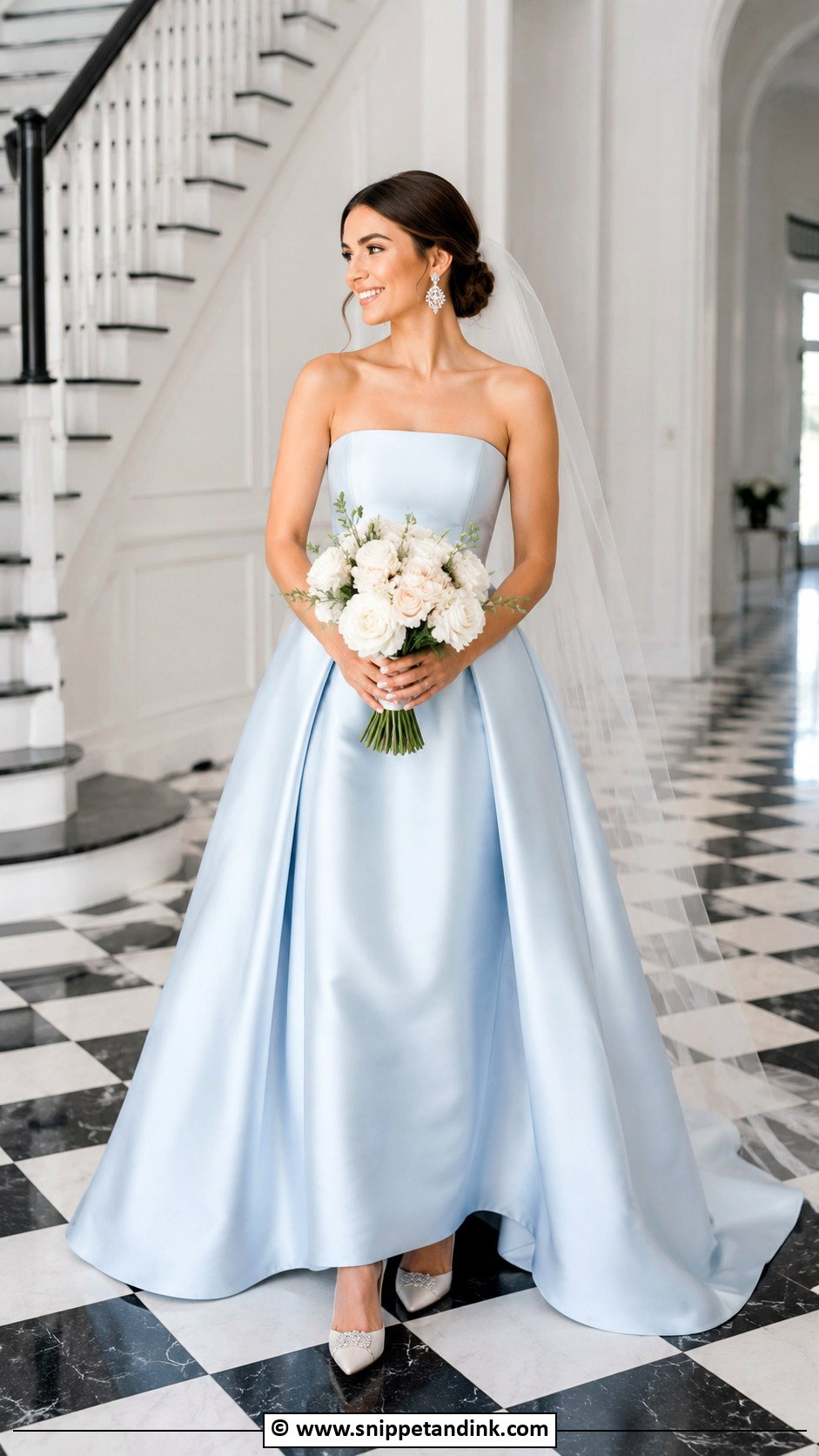 Baby Blue Strapless Wedding Dress - Snippet and Ink - 25 Baby Blue Wedding Dress Ideas