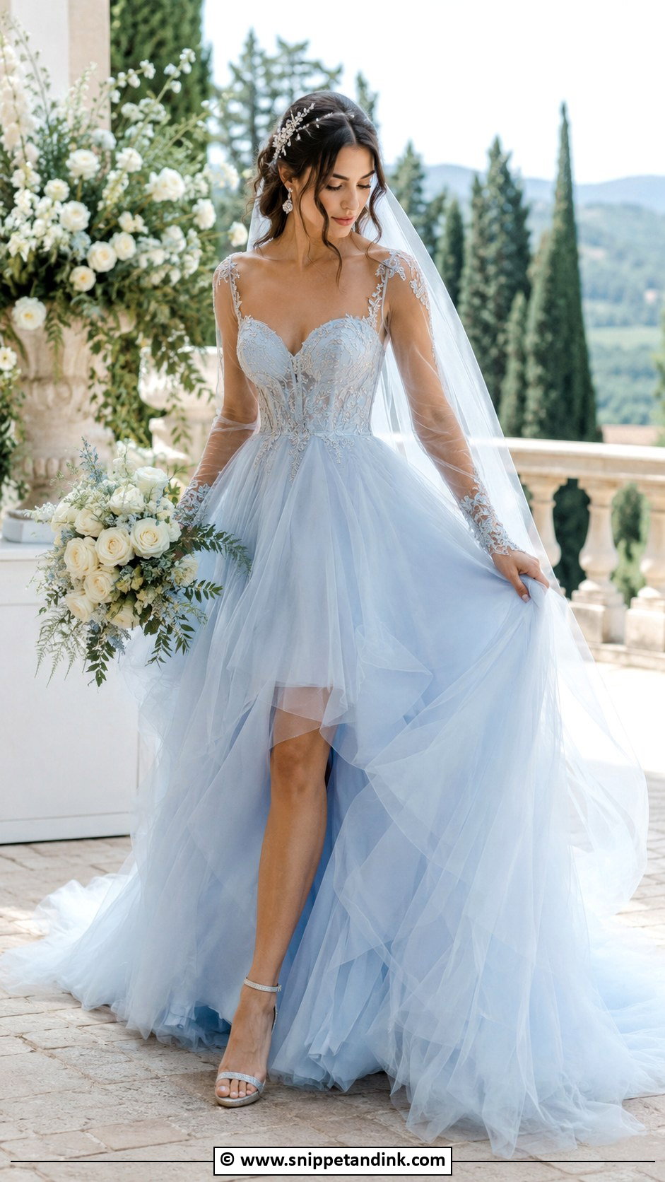 Baby Blue Tulle Wedding Dress - Snippet and Ink - 25 Baby Blue Wedding Dress Ideas