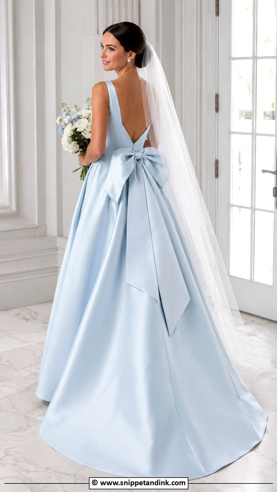 Baby Blue Wedding Dress With Bow - Snippet and Ink - 25 Baby Blue Wedding Dress Ideas