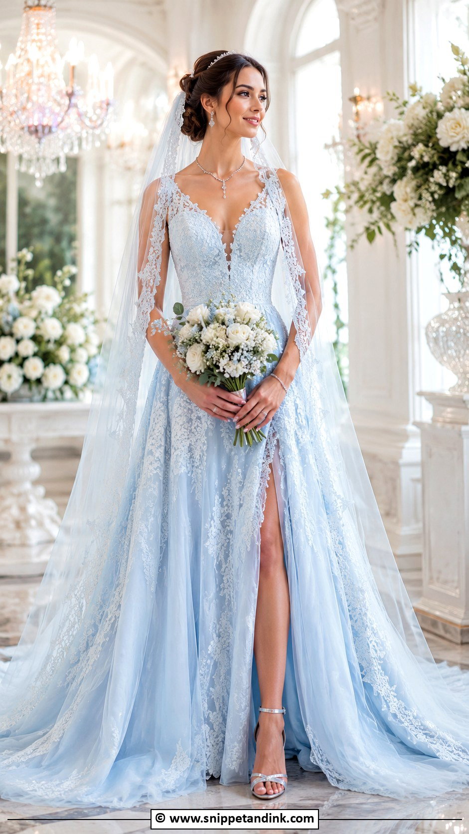 Baby Blue Wedding Dress With Veil - Snippet and Ink - 25 Baby Blue Wedding Dress Ideas