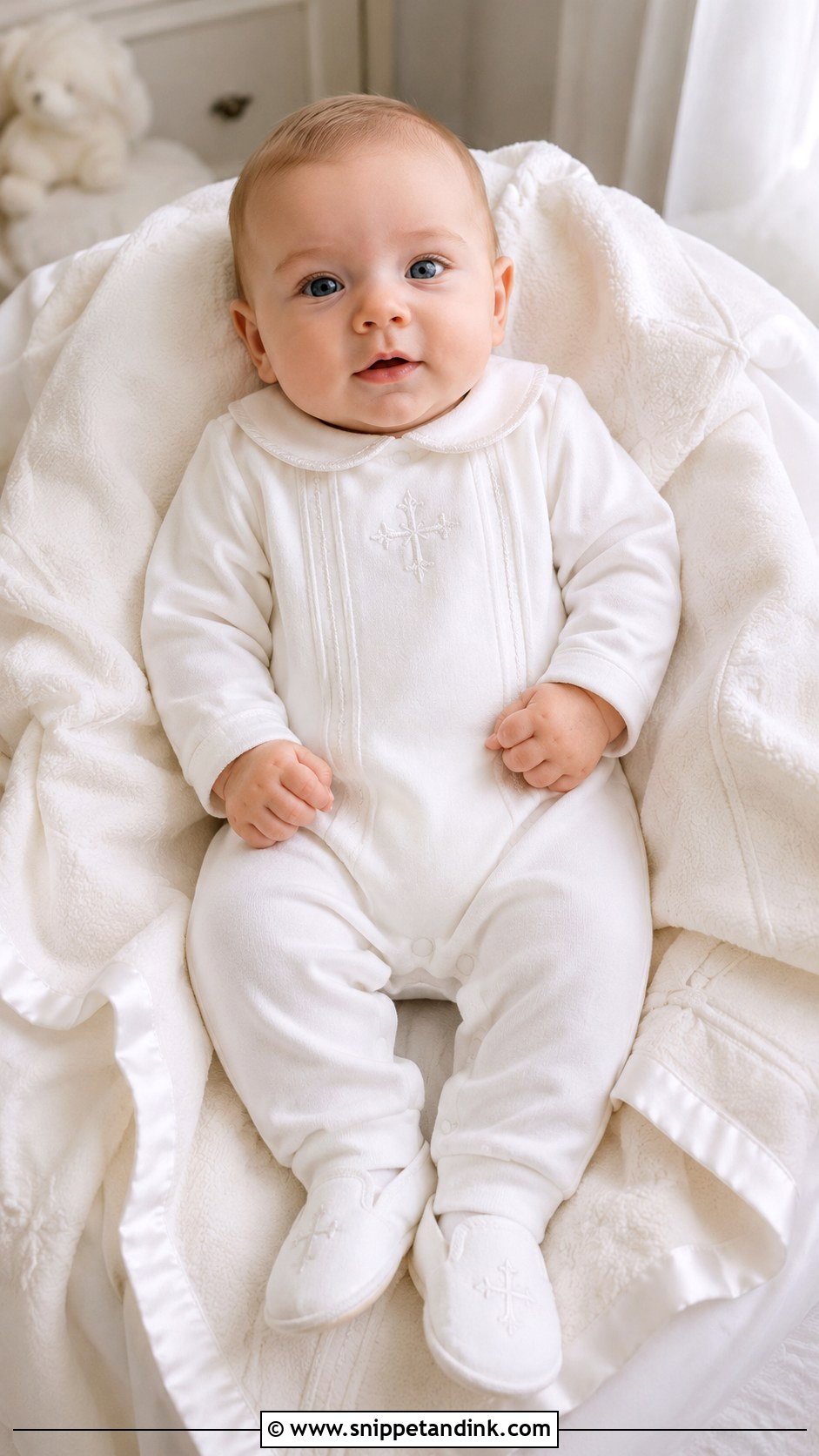 Baby Boy Baptism Coverall - Snippet and Ink - 25 Boy Baptism Outfit Ideas