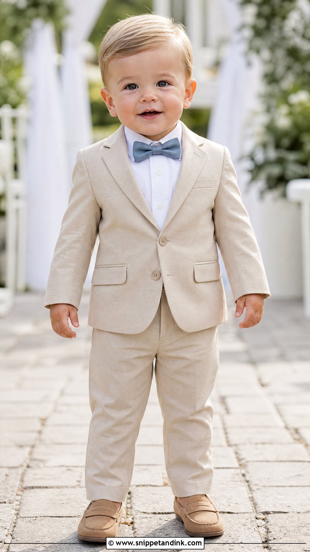 Baby Boy Beige Suit Wedding Outfit - Snippet and Ink - 25 Baby Boy Wedding Outfit Ideas