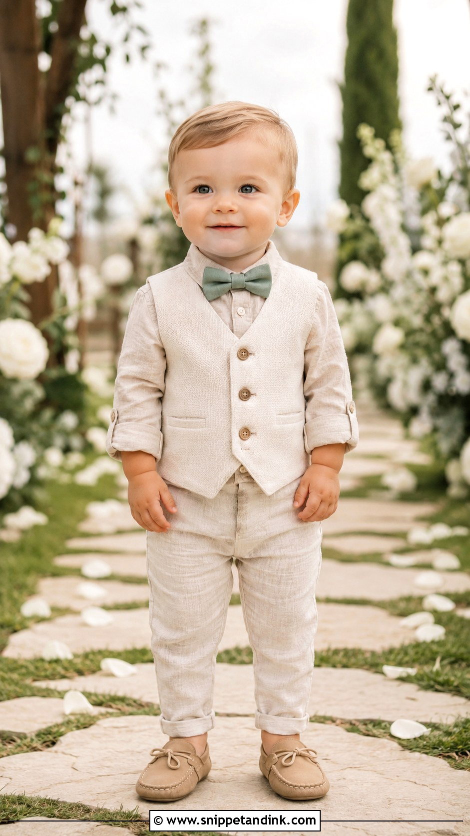 Baby Boy Beige Wedding Outfit - Snippet and Ink - 25 Baby Wedding Outfit Ideas