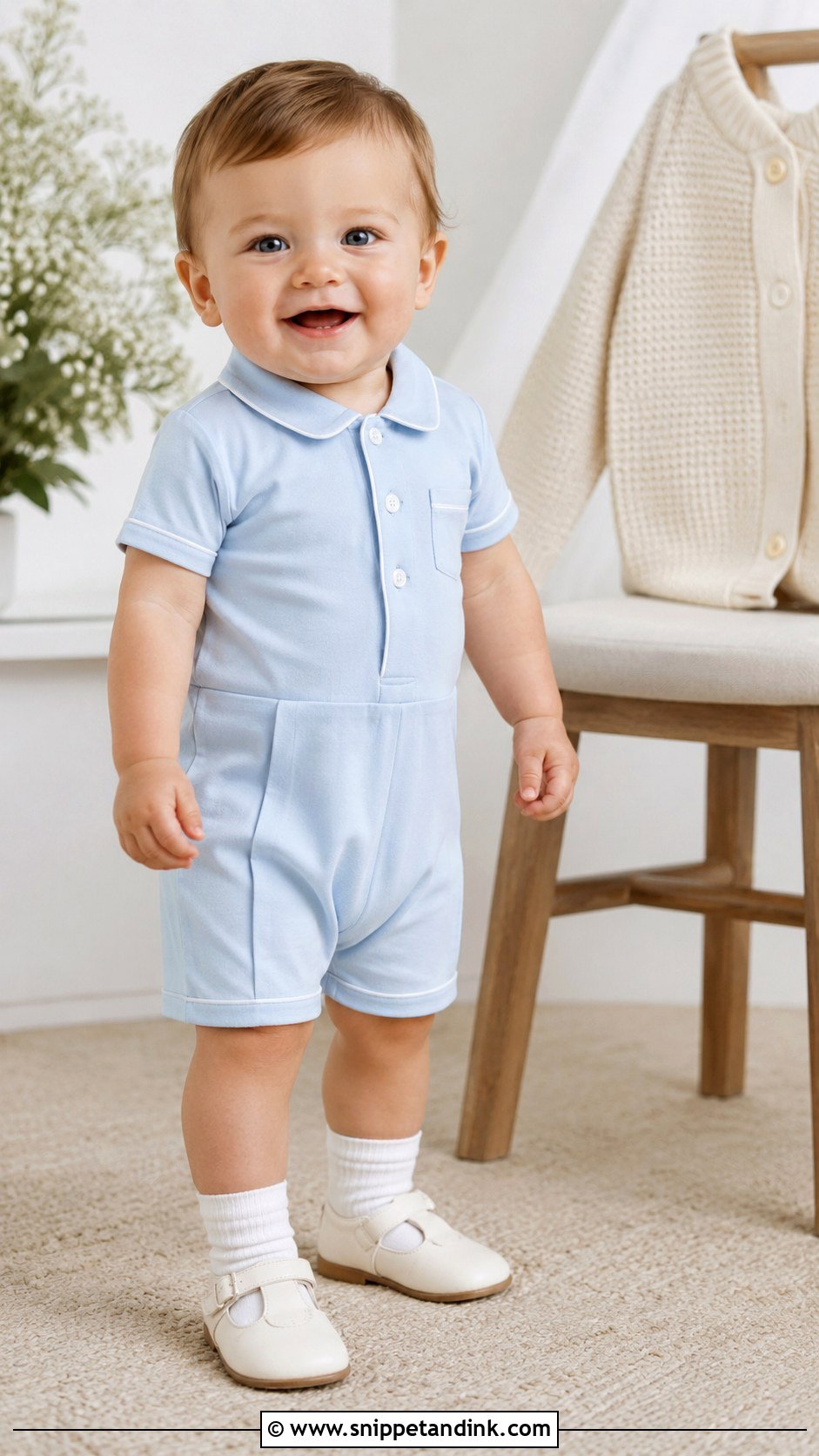 Baby Boy Collared Romper Wedding Outfit - Snippet and Ink - 25 Baby Wedding Outfit Ideas