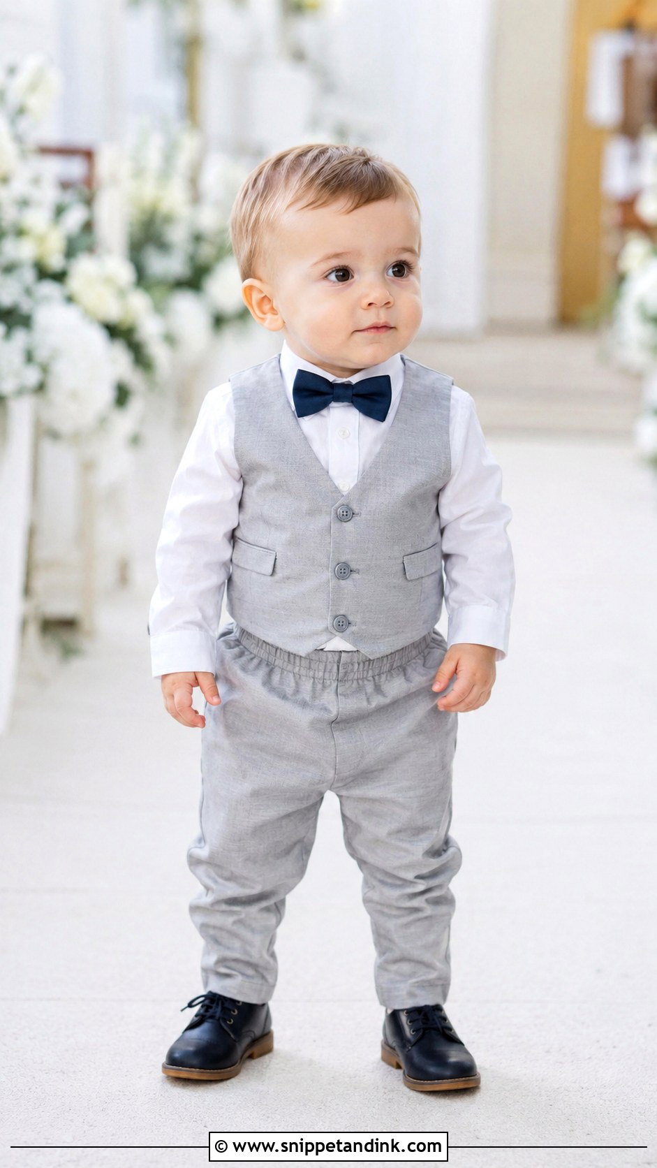 Baby Boy Vest And Pants Wedding Outfit - Snippet and Ink - 25 Baby Wedding Outfit Ideas