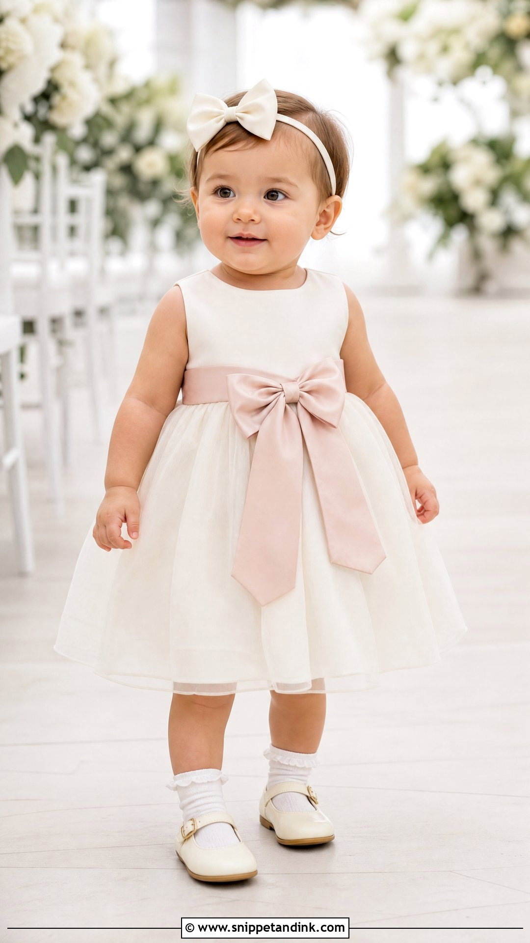 Baby Flower Girl Dress With Bow - Snippet and Ink - 25 Baby Wedding Dress Ideas
