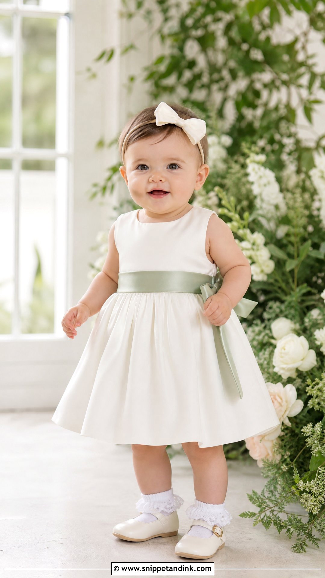 Baby Flower Girl Dress With Matching Sash - Snippet and Ink - 25 Baby Wedding Dress Ideas