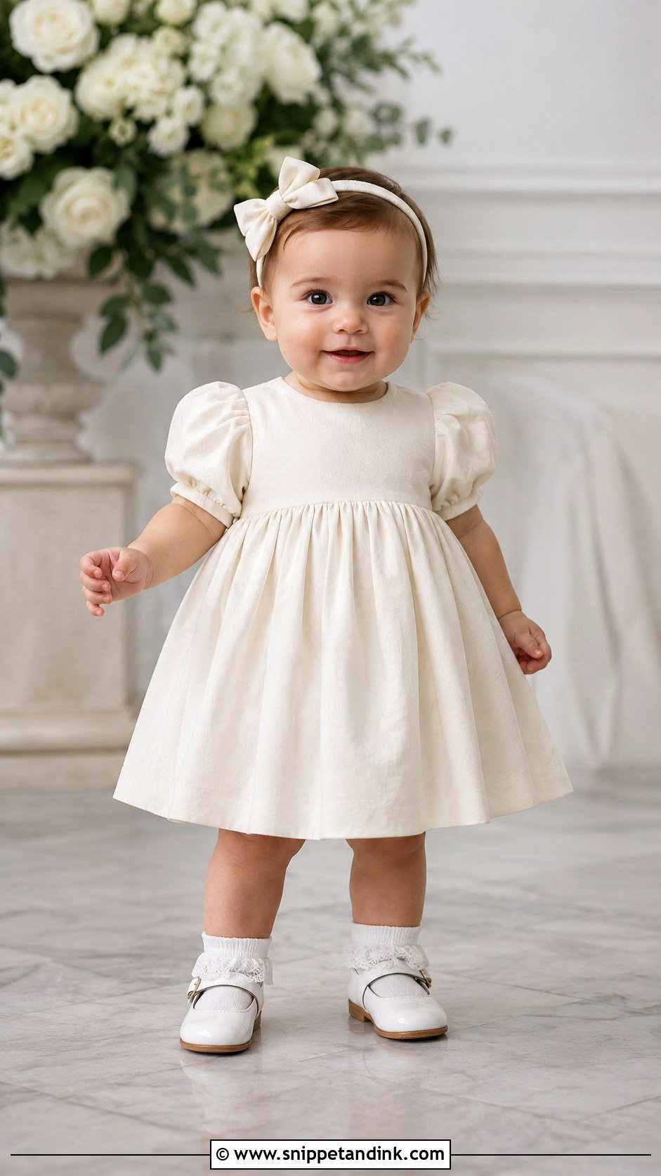Baby Girl Dress With Puff Sleeves - Snippet and Ink - 25 Baby Girl Dresses for Wedding