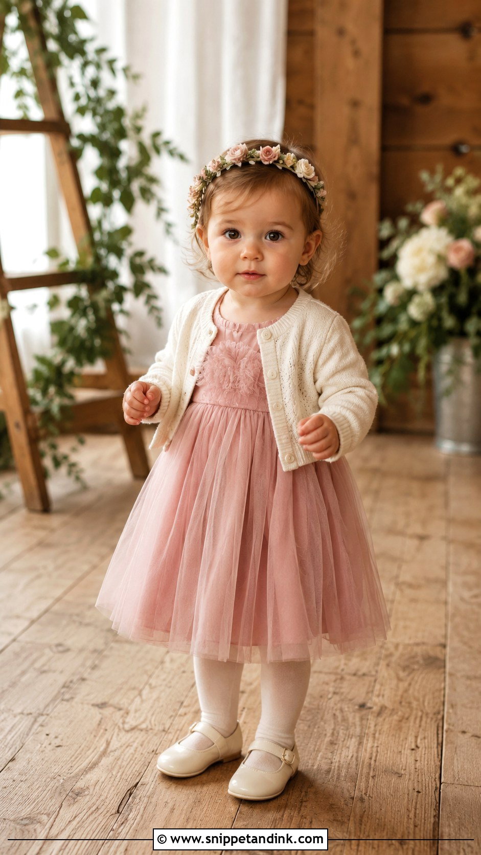 Baby Girl Dusty Rose Dress Wedding Outfit - Snippet and Ink - 25 Baby Girl Wedding Outfit Ideas