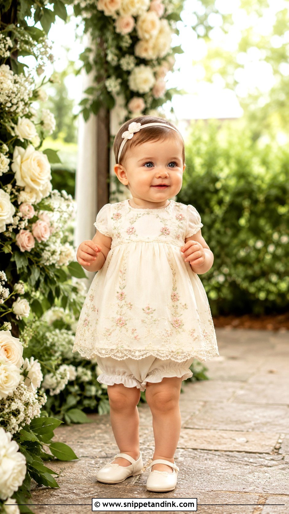 Baby Girl Embroidered Dress Wedding Outfit - Snippet and Ink - 25 Baby Girl Wedding Outfit Ideas