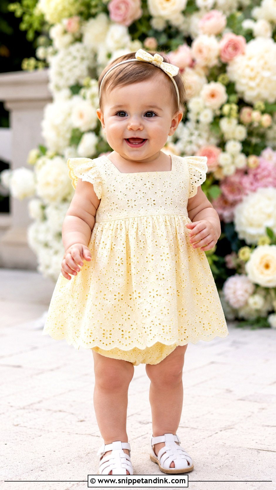 Baby Girl Eyelet Dress Wedding Outfit - Snippet and Ink - 25 Baby Wedding Outfit Ideas
