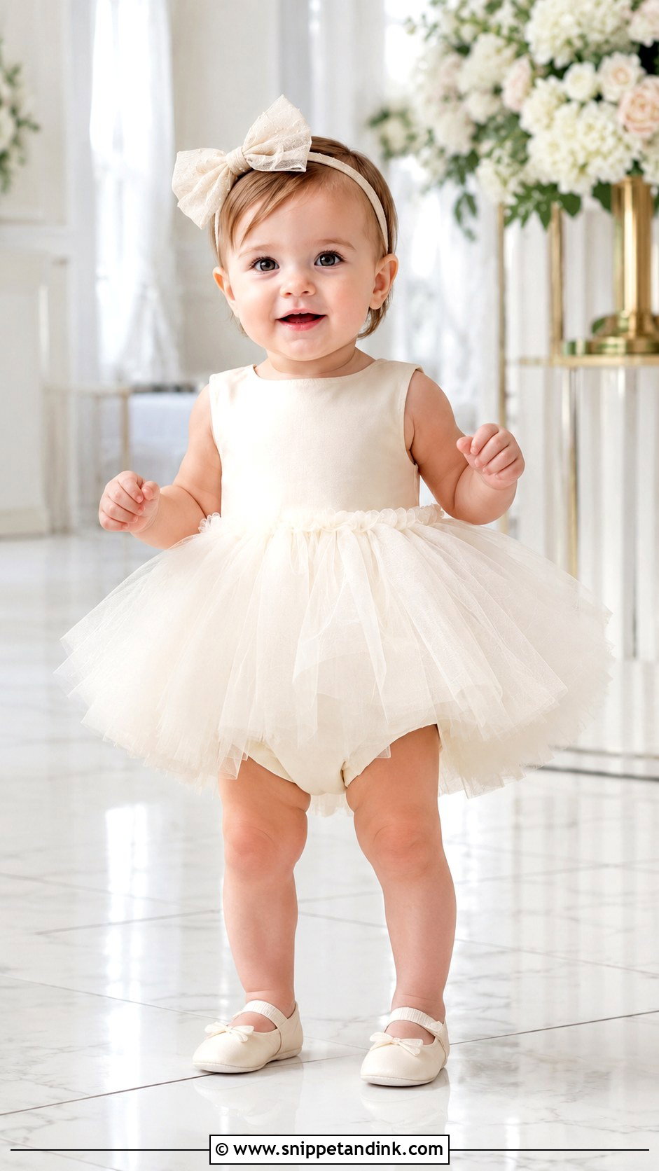 Baby Girl Ivory Tulle Dress Wedding Outfit - Snippet and Ink - 25 Baby Girl Wedding Outfit Ideas