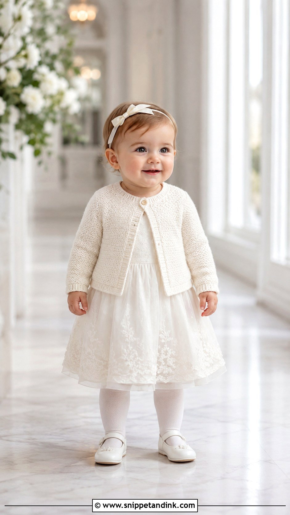 Baby Girl Knit Cardigan Dress Wedding Outfit - Snippet and Ink - 25 Baby Girl Wedding Outfit Ideas