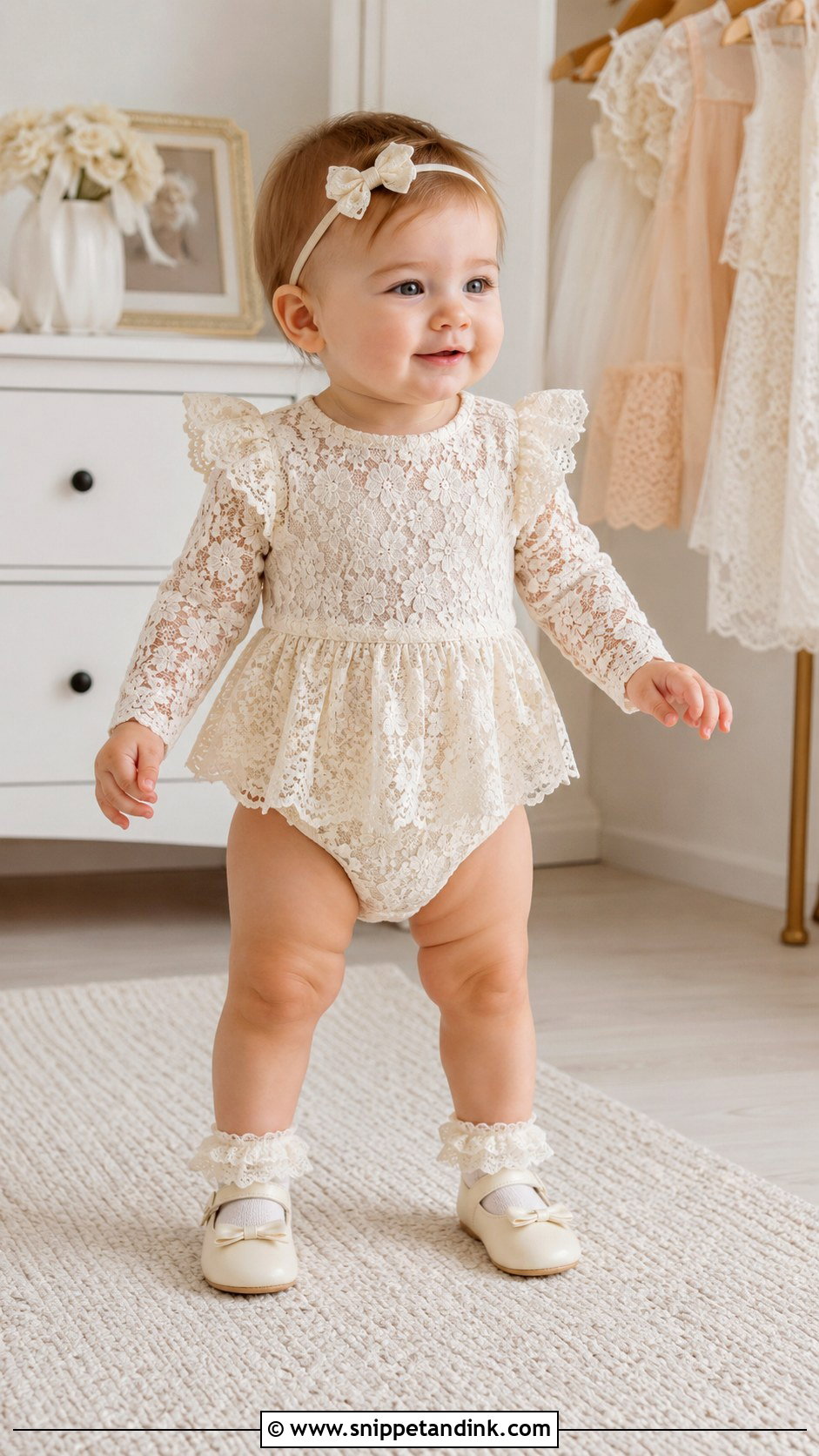 Baby Girl Lace Romper Wedding Outfit - Snippet and Ink - 25 Baby Girl Wedding Outfit Ideas