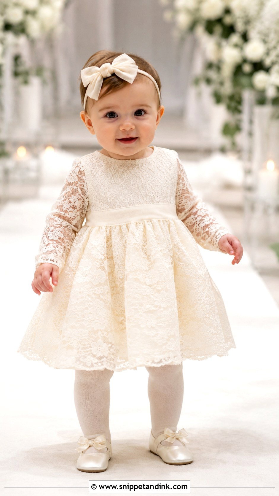 Baby Girl Long Sleeve Lace Dress Wedding Outfit - Snippet and Ink - 25 Baby Girl Wedding Outfit Ideas
