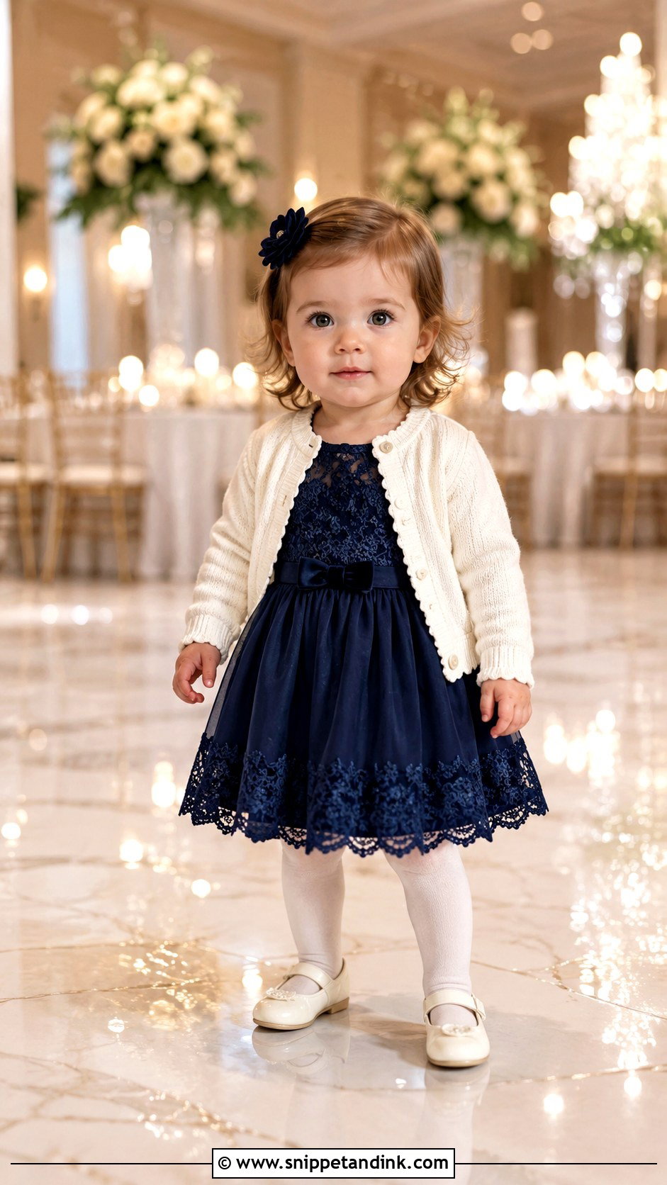 Baby Girl Navy Dress Wedding Outfit - Snippet and Ink - 25 Baby Girl Wedding Outfit Ideas