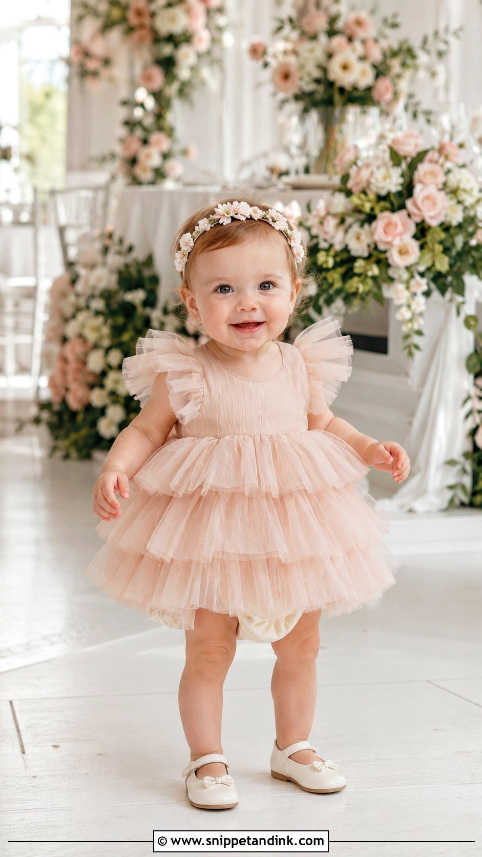 Baby Girl Tiered Dress Wedding Outfit - Snippet and Ink - 25 Baby Girl Wedding Outfit Ideas
