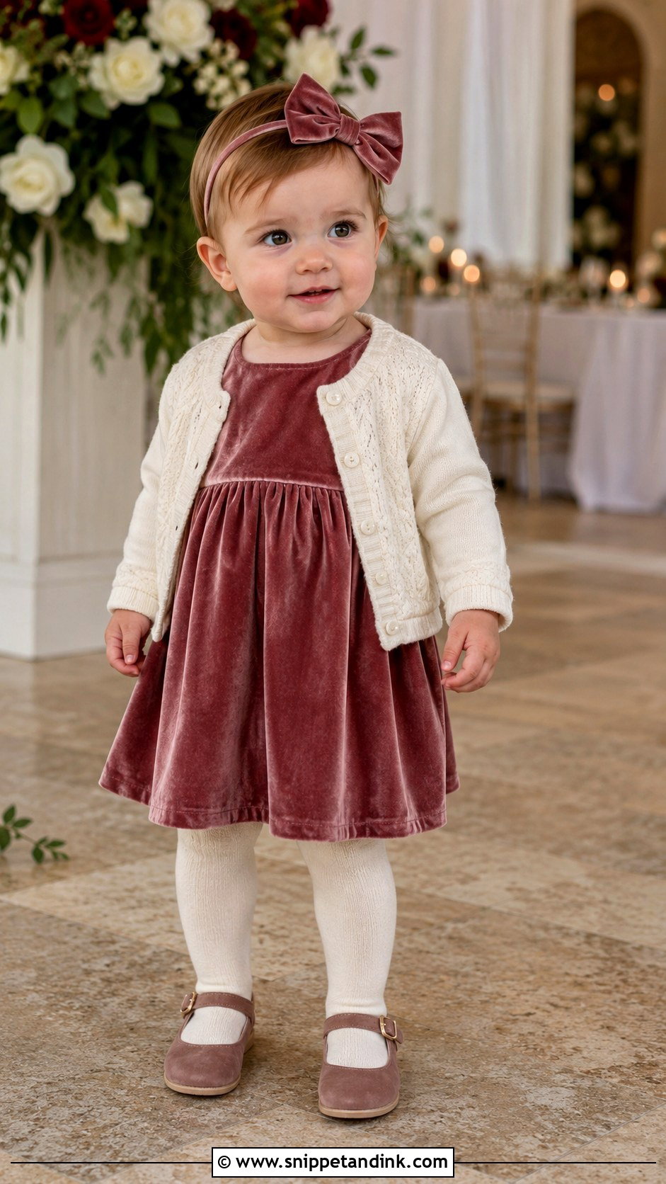 Baby Girl Velvet Dress Wedding Outfit - Snippet and Ink - 25 Baby Wedding Outfit Ideas