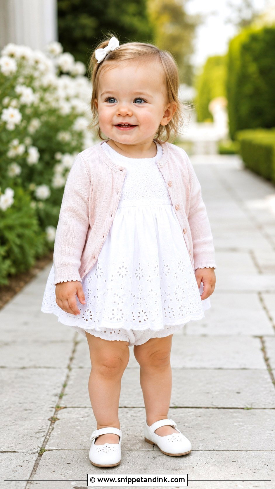 Baby Girl White Eyelet Dress Wedding Outfit - Snippet and Ink - 25 Baby Girl Wedding Outfit Ideas