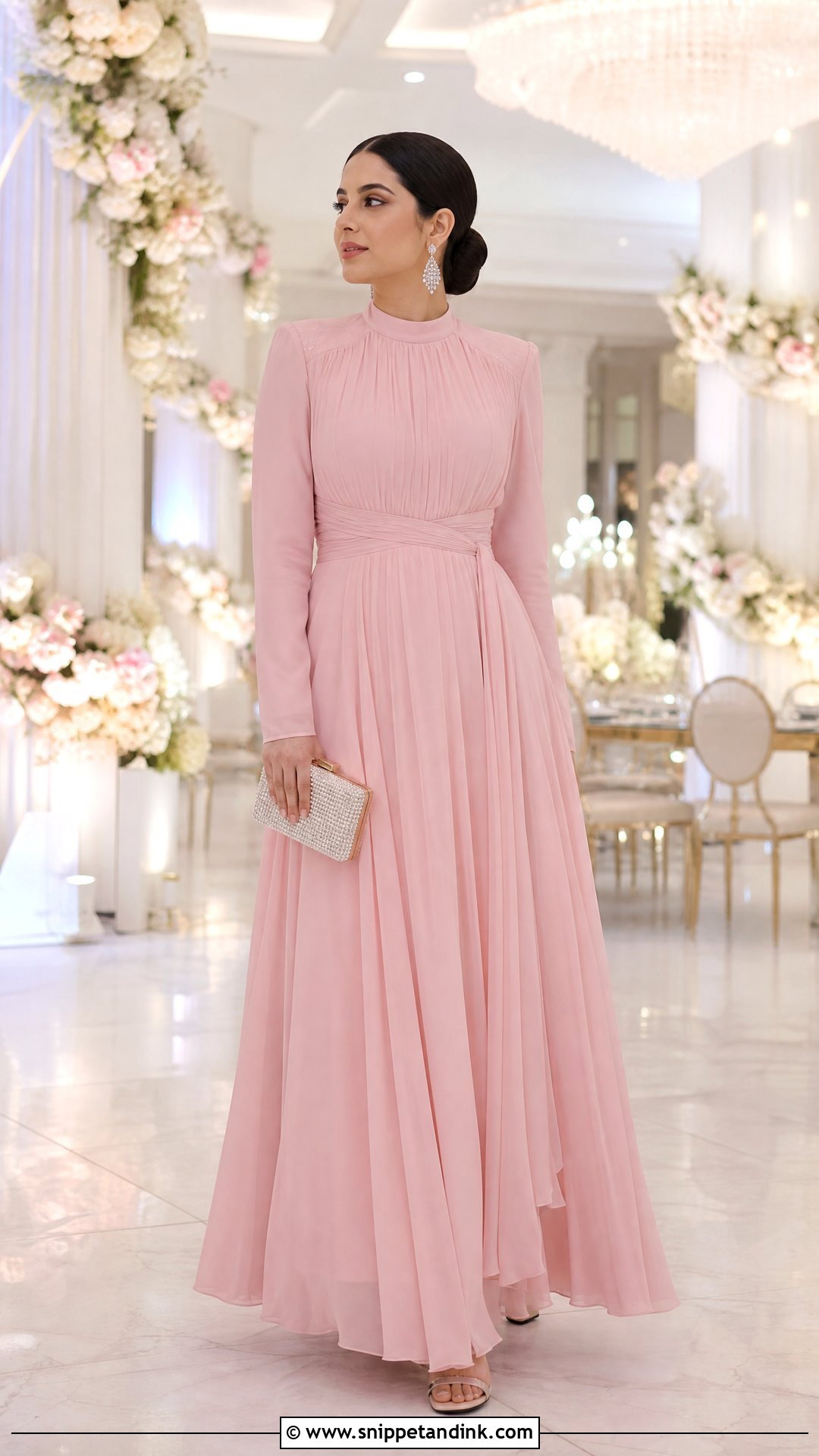 Baby Pink Gown Wedding Outfit - Snippet and Ink - 25 Baby Pink Dress Outfit Wedding Ideas