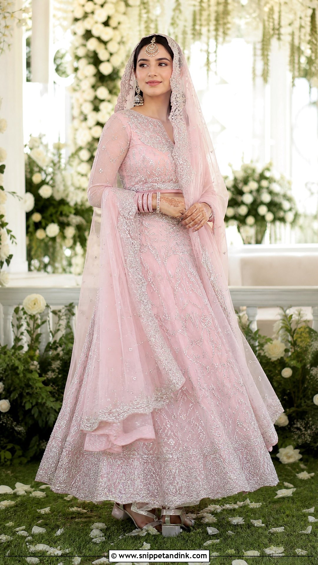 Baby Pink Lehenga Nikkah Outfit - Snippet and Ink - 20 Pink Nikkah Outfit Ideas