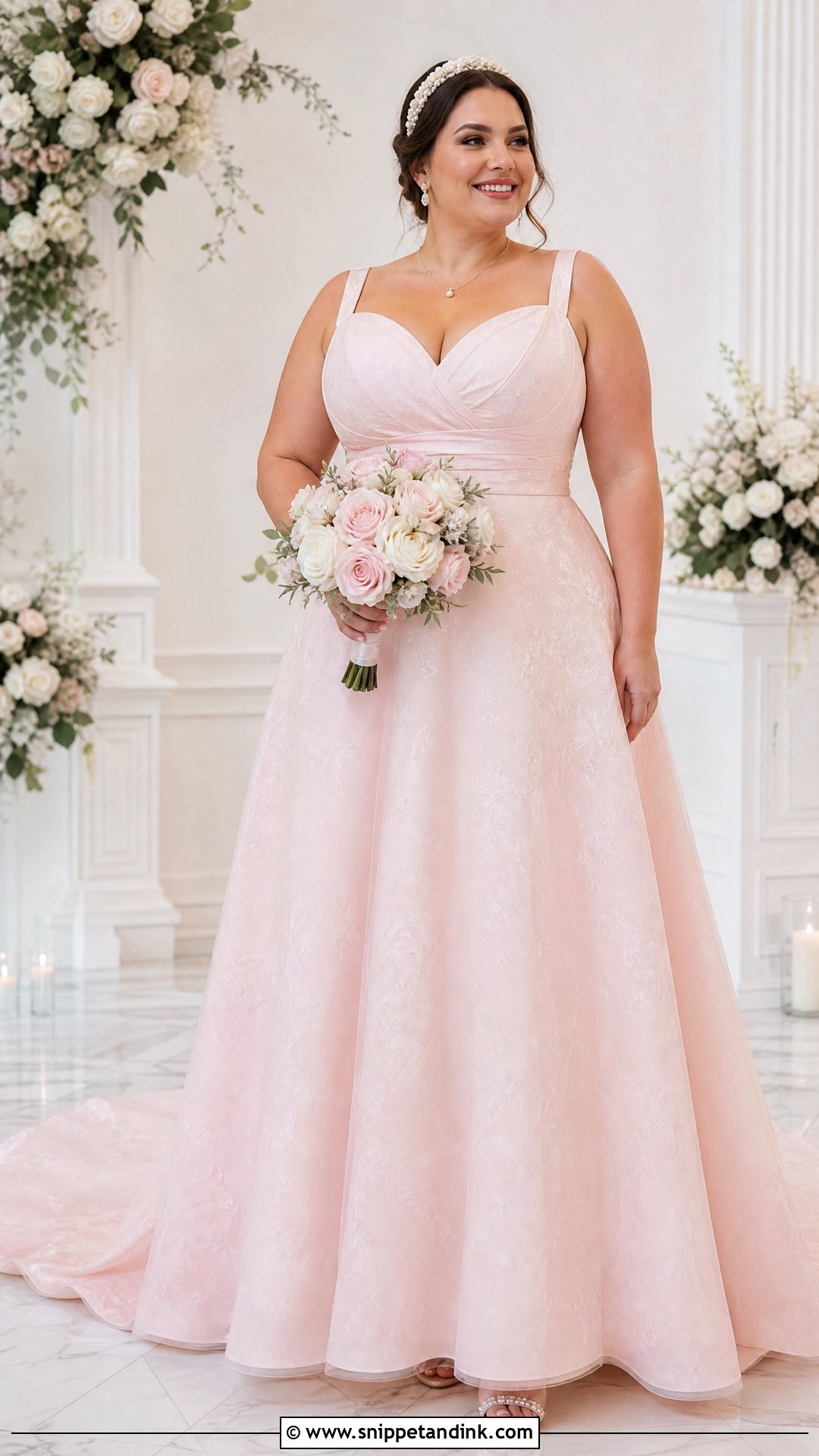 Baby Pink Plus Size Wedding Dress - Snippet and Ink - 25 Baby Pink Wedding Dress Ideas