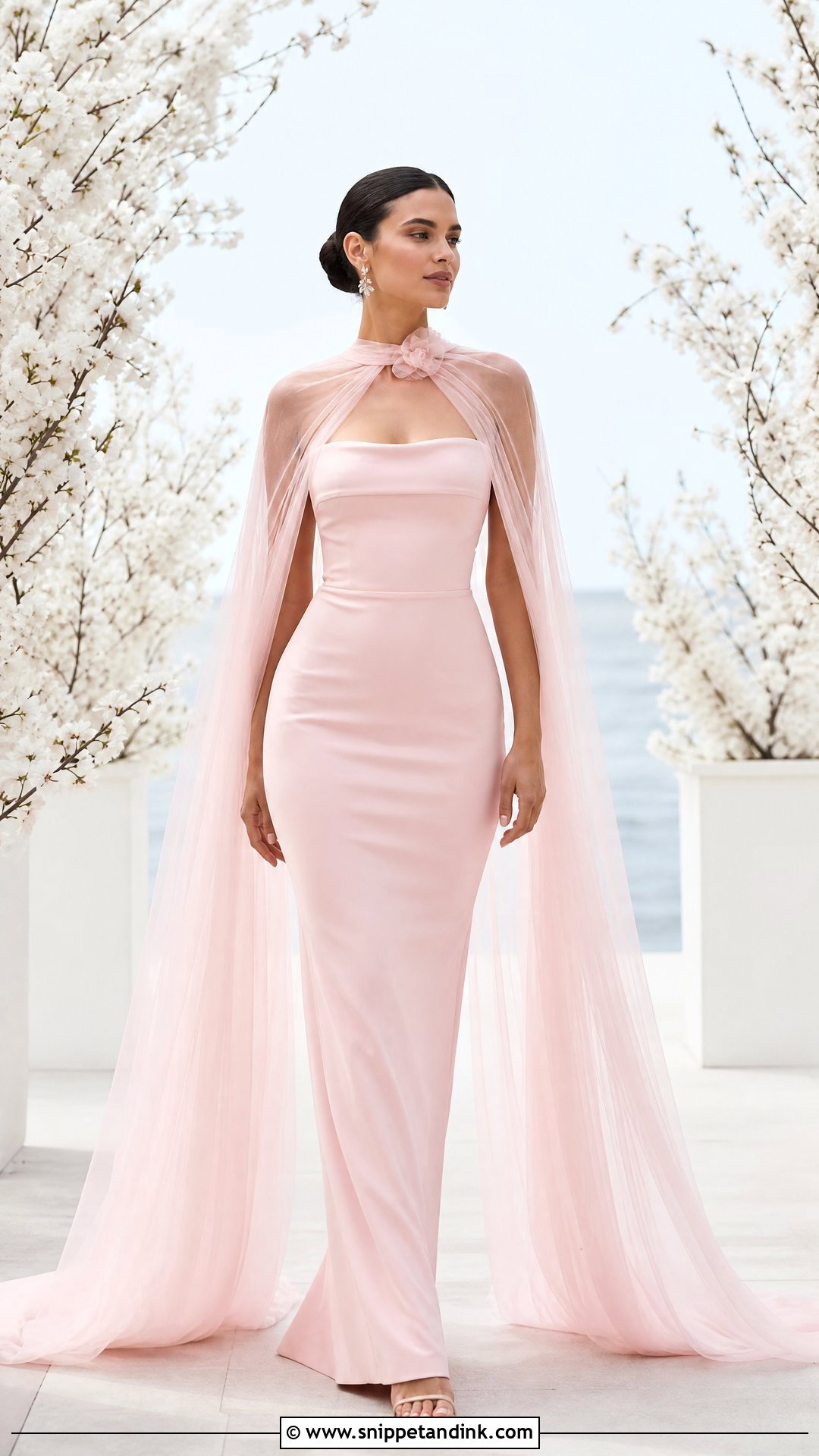 Baby Pink Wedding Dress With Cape - Snippet and Ink - 25 Baby Pink Wedding Dress Ideas