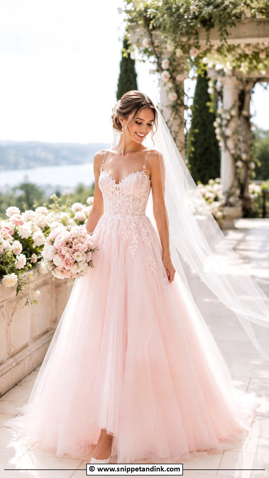 Baby Pink Wedding Dress - Snippet and Ink - 35 Pink Wedding Dress Ideas