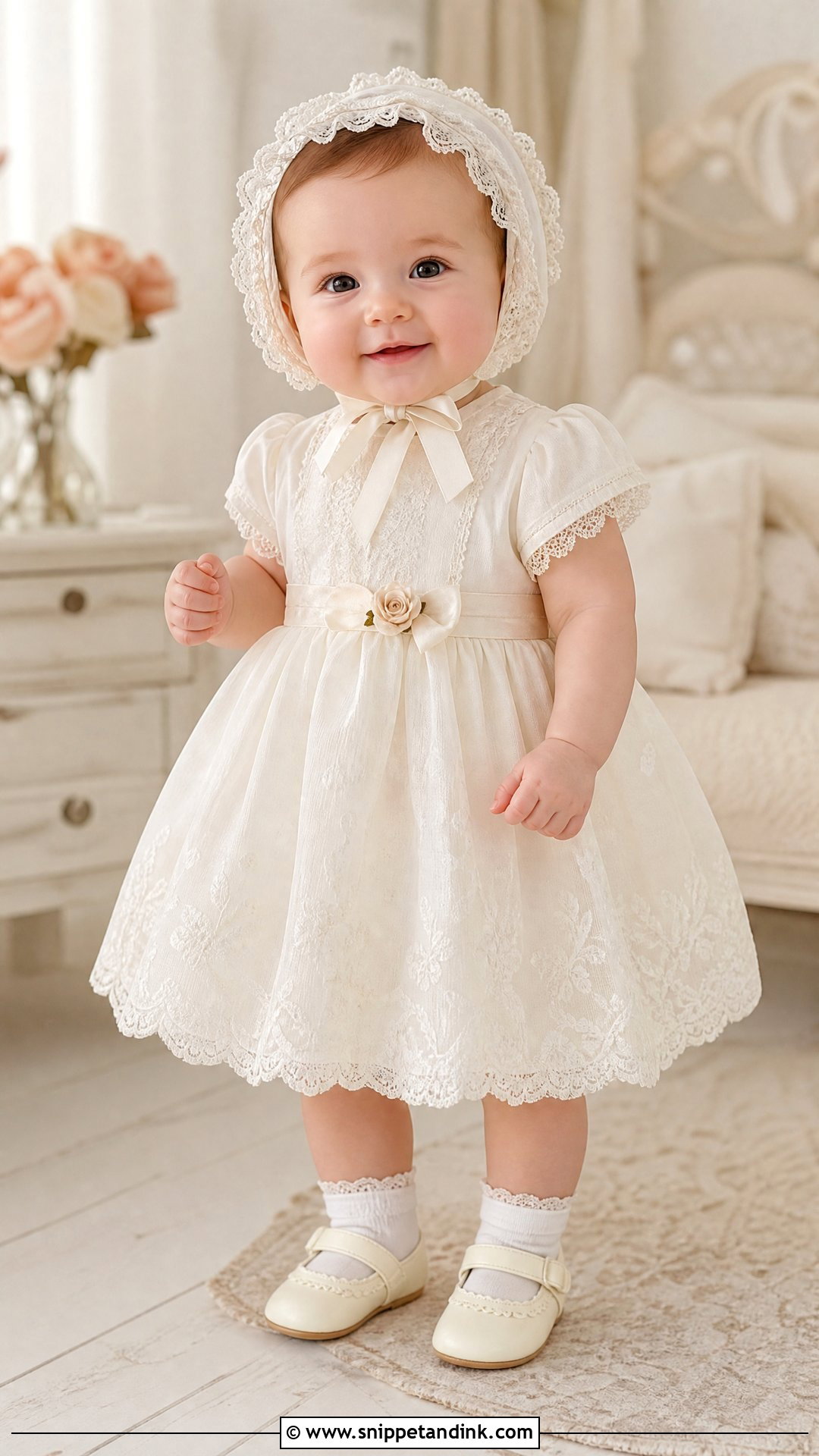 Baby Wedding Dress With Bonnet - Snippet and Ink - 25 Baby Wedding Dress Ideas