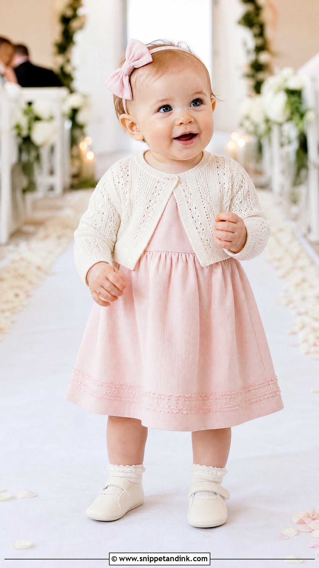 Baby Wedding Dress With Cardigan - Snippet and Ink - 20 Baby in Wedding Dress Ideas