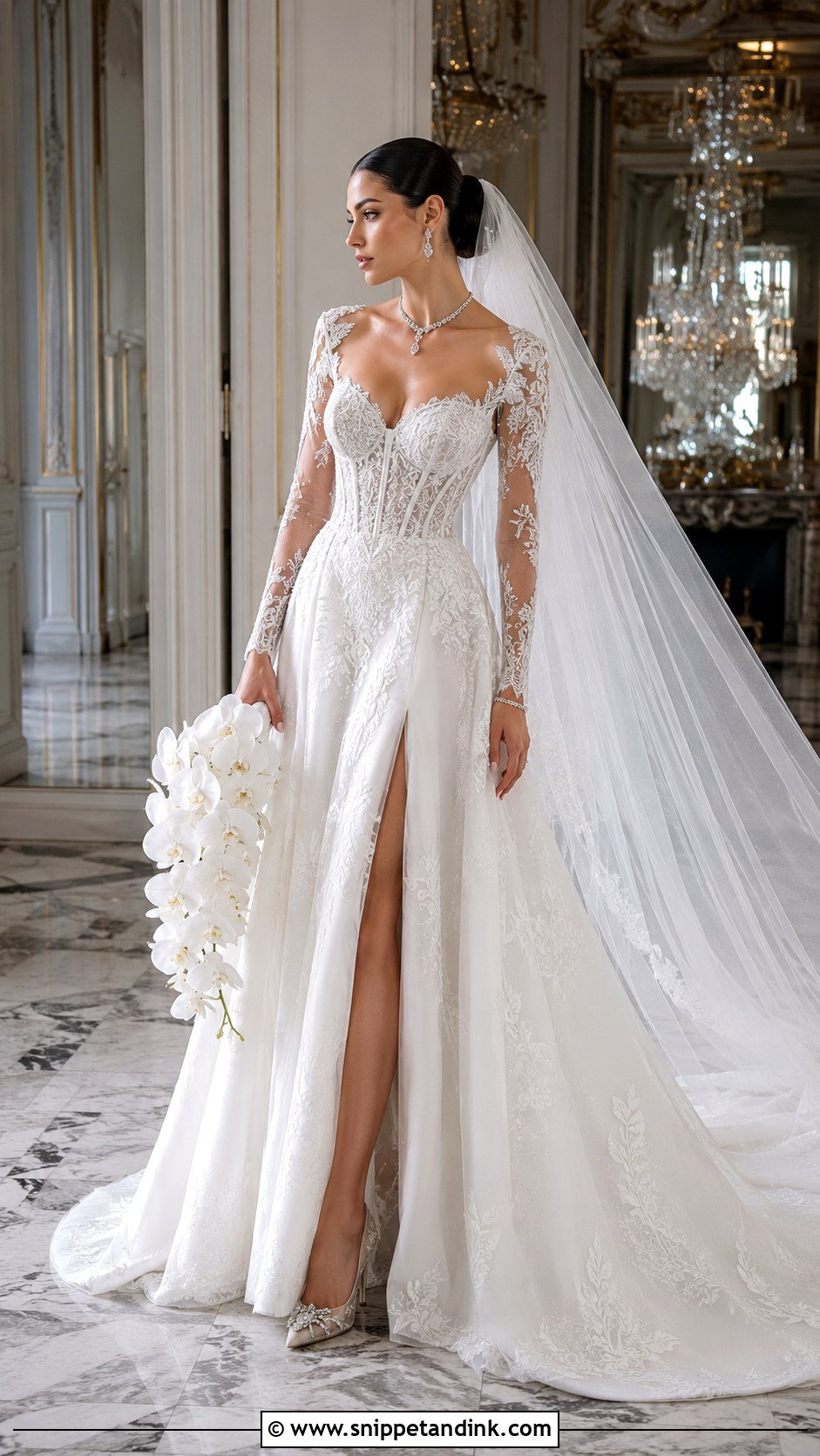 Baccara Wedding Dress With Crystal Jewelry - Snippet and Ink - 20 Baccara Wedding Dress Ideas