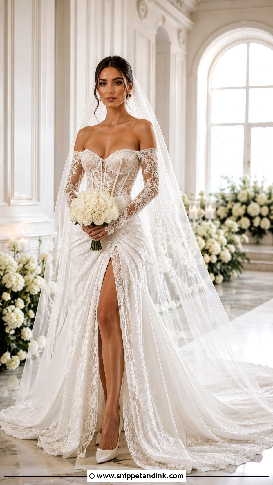 Baccara Wedding Dress With Detachable Sleeves - Snippet and Ink - 20 Baccara Wedding Dress Ideas