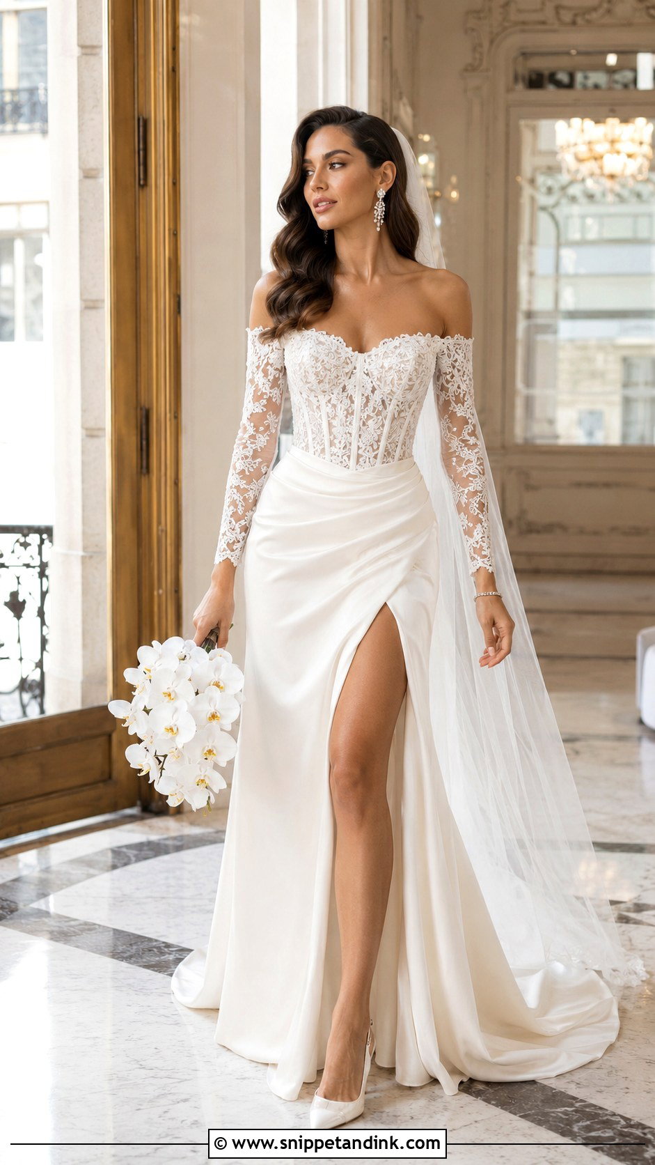 Baccara Wedding Dress With Hollywood Waves - Snippet and Ink - 20 Baccara Wedding Dress Ideas