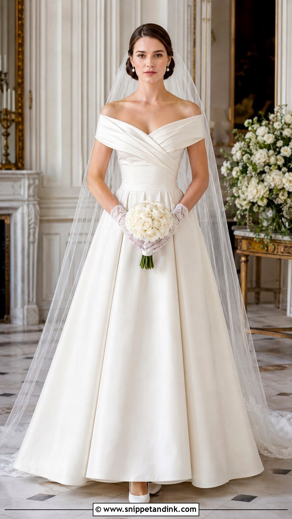 Baccara Wedding Dress With Lace Gloves - Snippet and Ink - 20 Baccara Wedding Dress Ideas