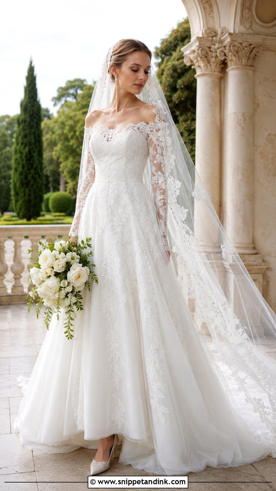 Baccara Wedding Dress With Mantilla Veil - Snippet and Ink - 20 Baccara Wedding Dress Ideas