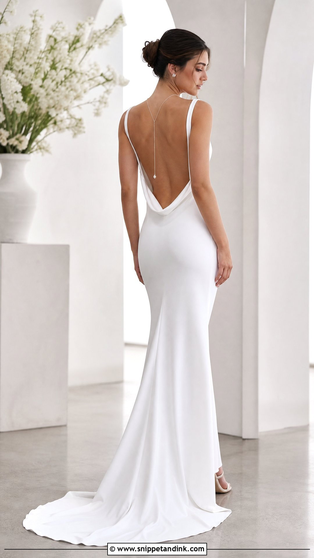 Back Necklace With Open Back Wedding Dress - Snippet and Ink - 20 Wedding Dress Necklace Ideas