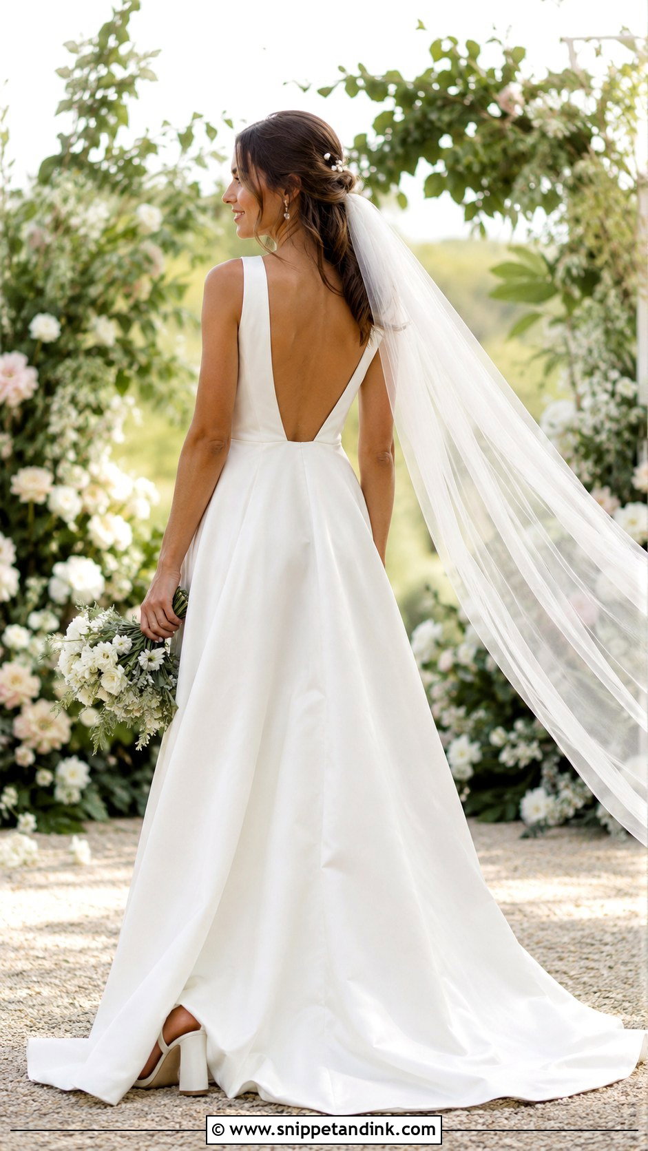 Backless A Line Wedding Dress - Snippet and Ink - 25 Backless Wedding Dresses