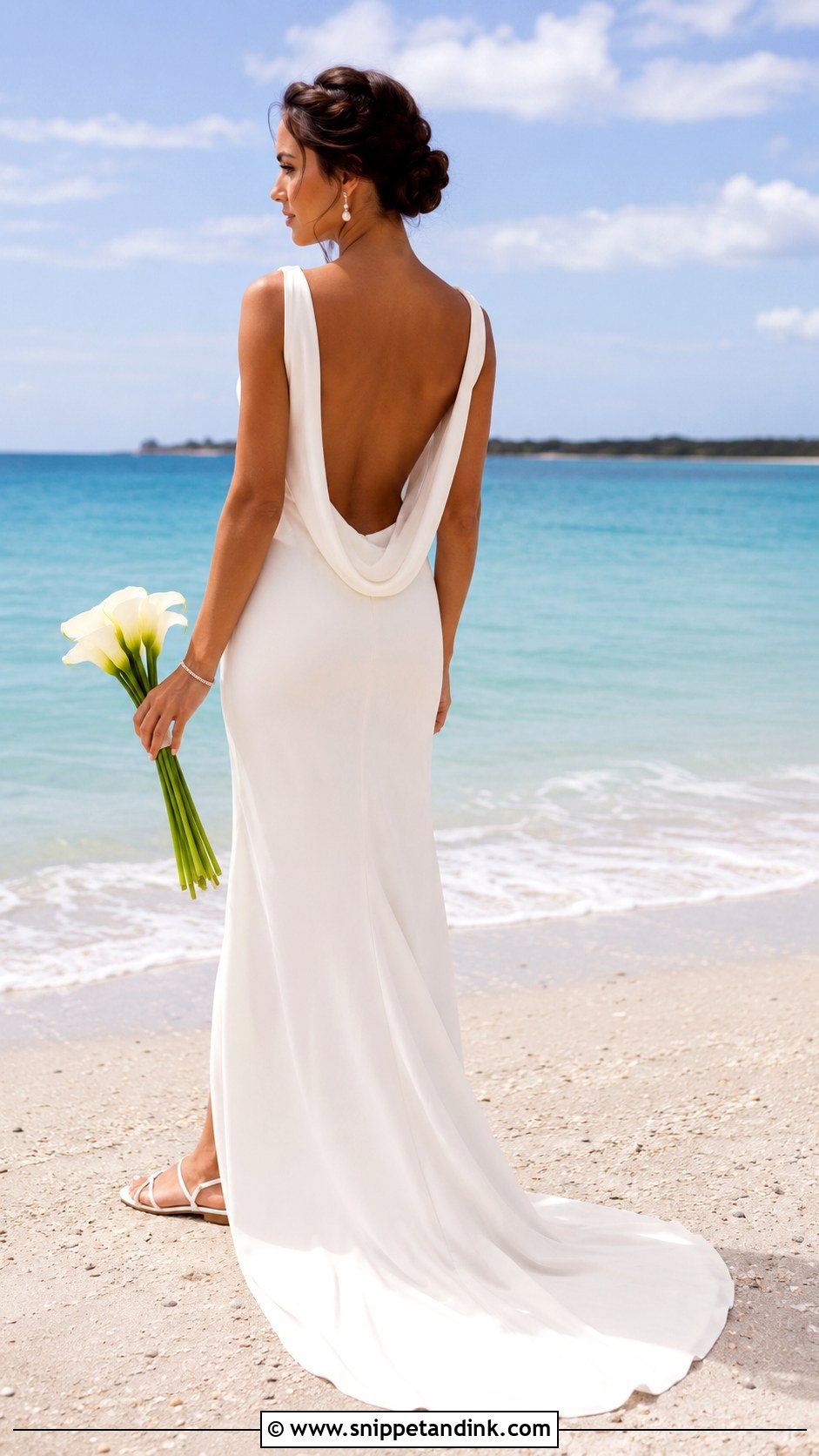 Backless Beach Wedding Dress - Snippet and Ink - 20 Destination Wedding Dress Beach Ideas