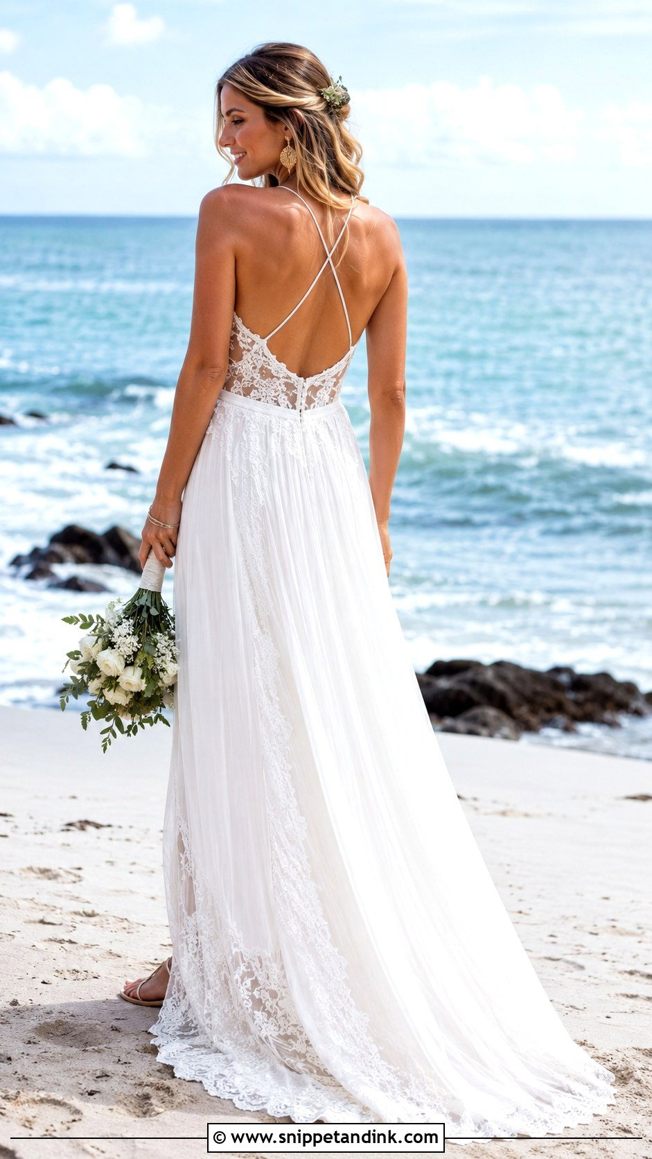 Backless Bohemian Beach Wedding Dress - Snippet and Ink - 20 Bohemian Beach Wedding Dress Ideas