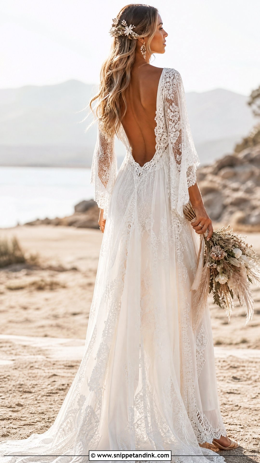 Backless Boho Wedding Dress - Snippet and Ink - 35 Backless Wedding Dress Ideas
