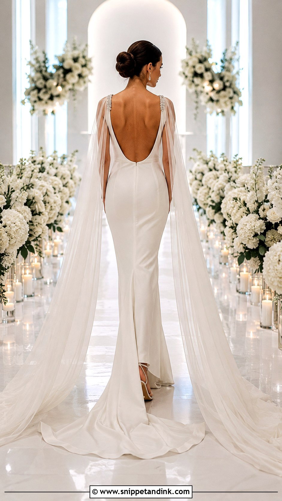 Backless Cape Wedding Dress - Snippet and Ink - 30 Wedding Dress with Cape Ideas