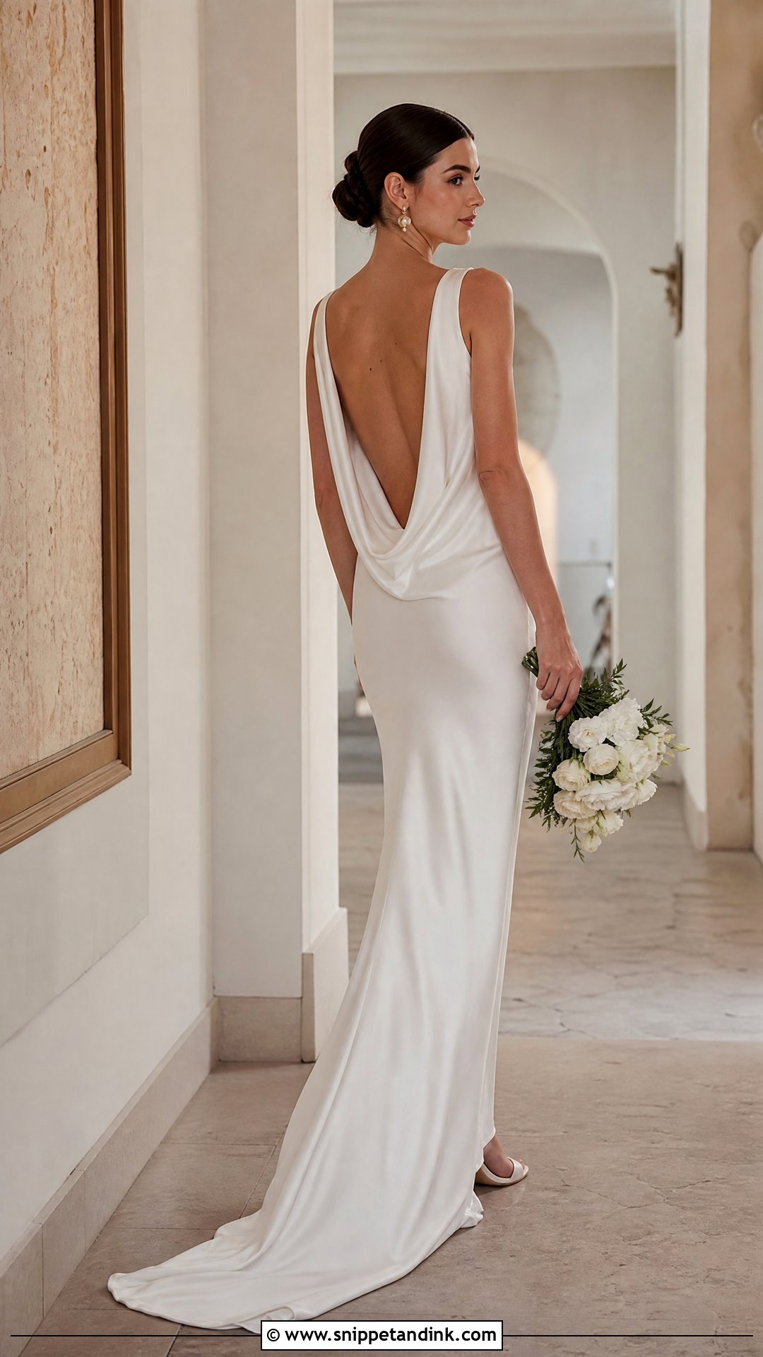 Backless Cowl Back Wedding Dress - Snippet and Ink - 35 Backless Wedding Dress Ideas
