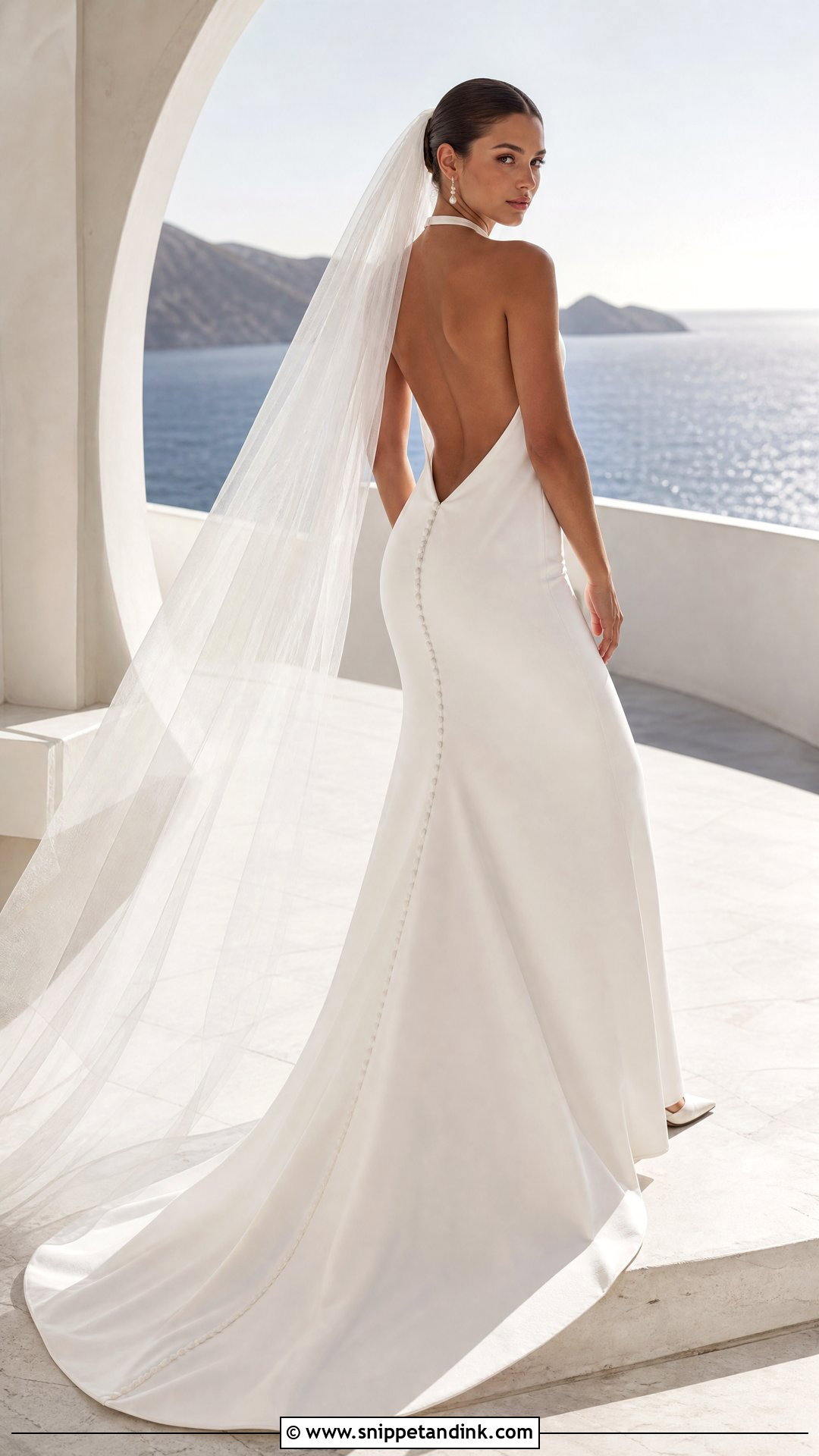 Backless Crepe Trumpet Wedding Gown - Snippet and Ink - 20 Trumpet Wedding Gown Ideas
