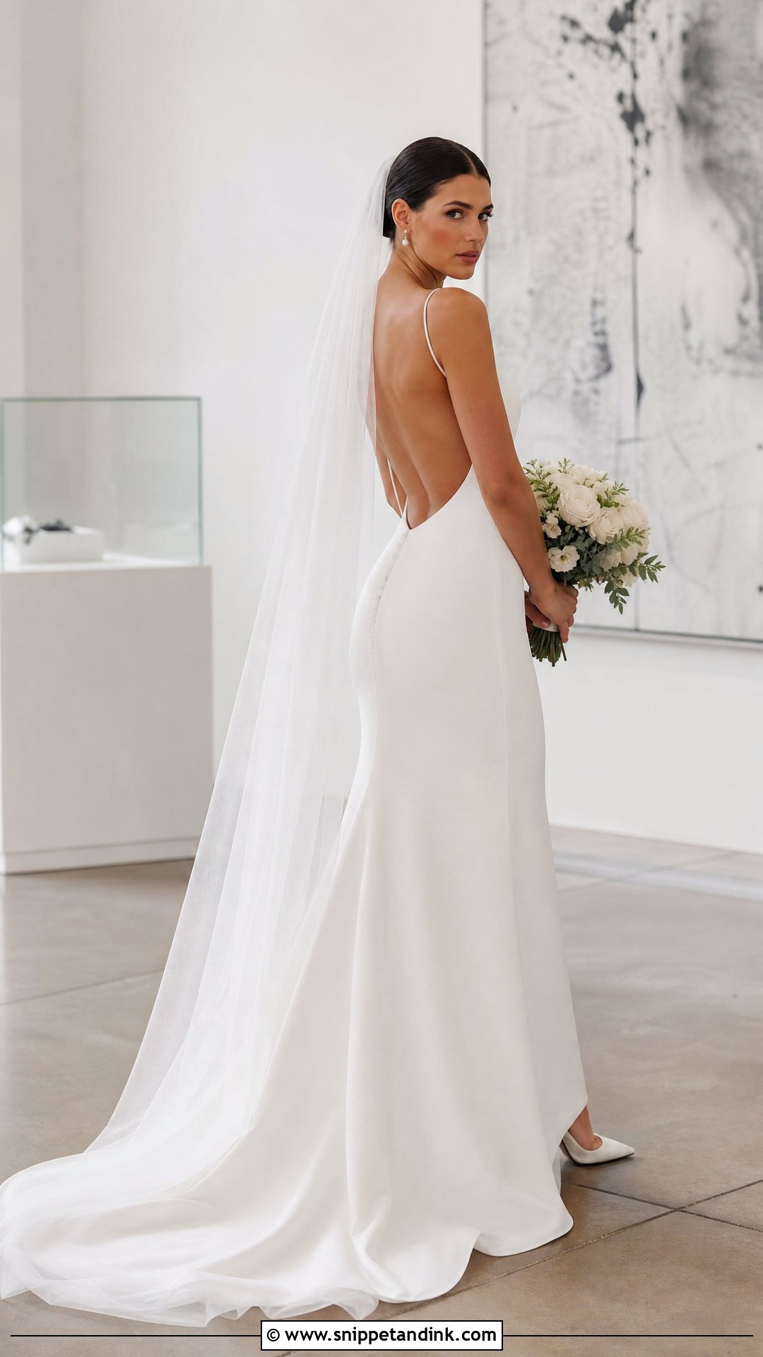 Backless Crepe Wedding Dress - Snippet and Ink - 35 Backless Wedding Dress Ideas