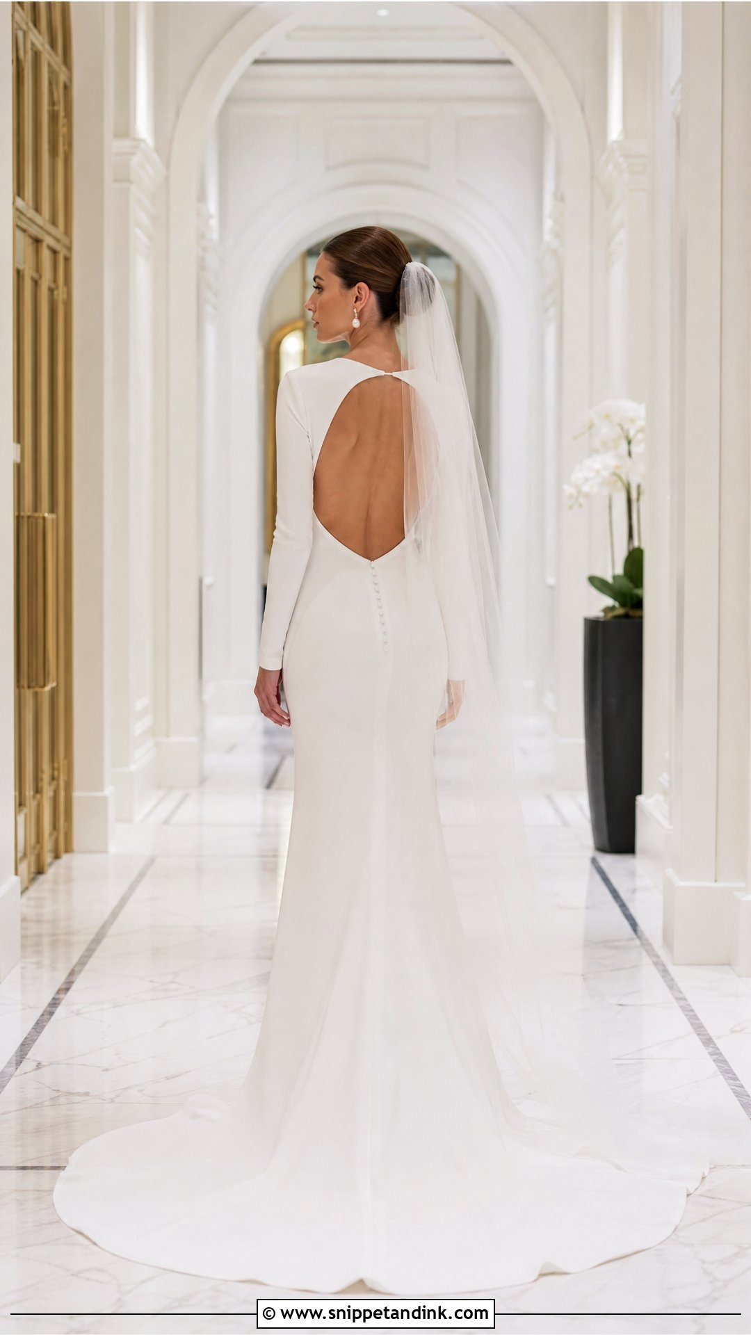 Backless Crepe Wedding Dress - Snippet and Ink - 20 Sleek Modern Wedding Dress Ideas