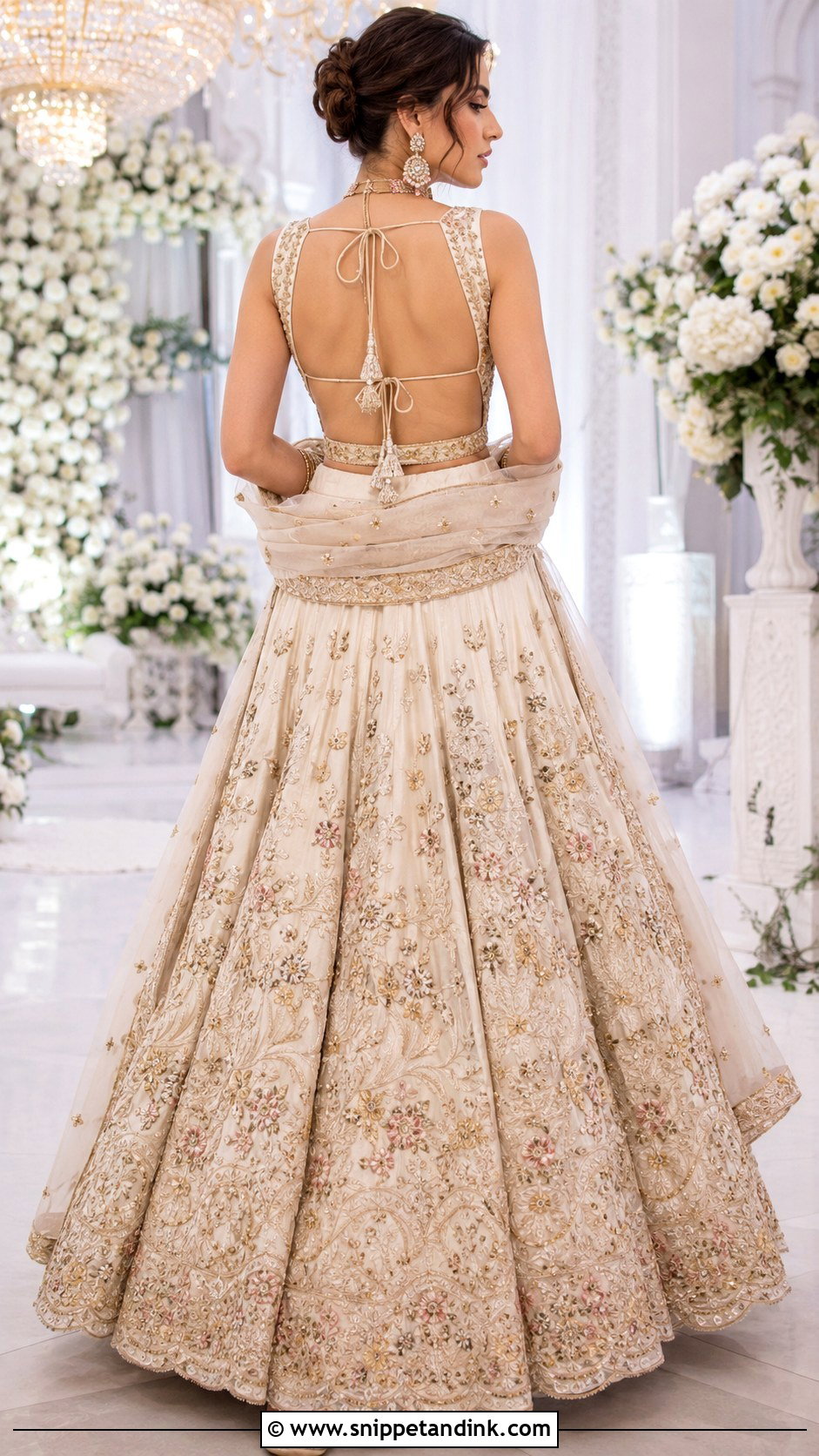 Backless Designer Choli With Bridal Lehenga - Snippet and Ink - 20 Designer Choli for Wedding Ideas