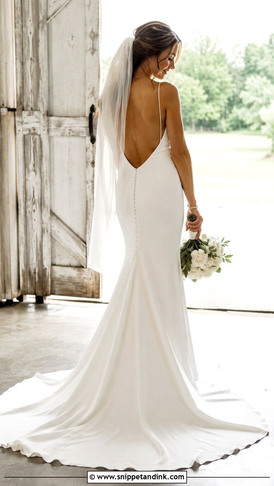 Backless Farmhouse Wedding Dress - Snippet and Ink - 25 Farmhouse Wedding Dress Ideas