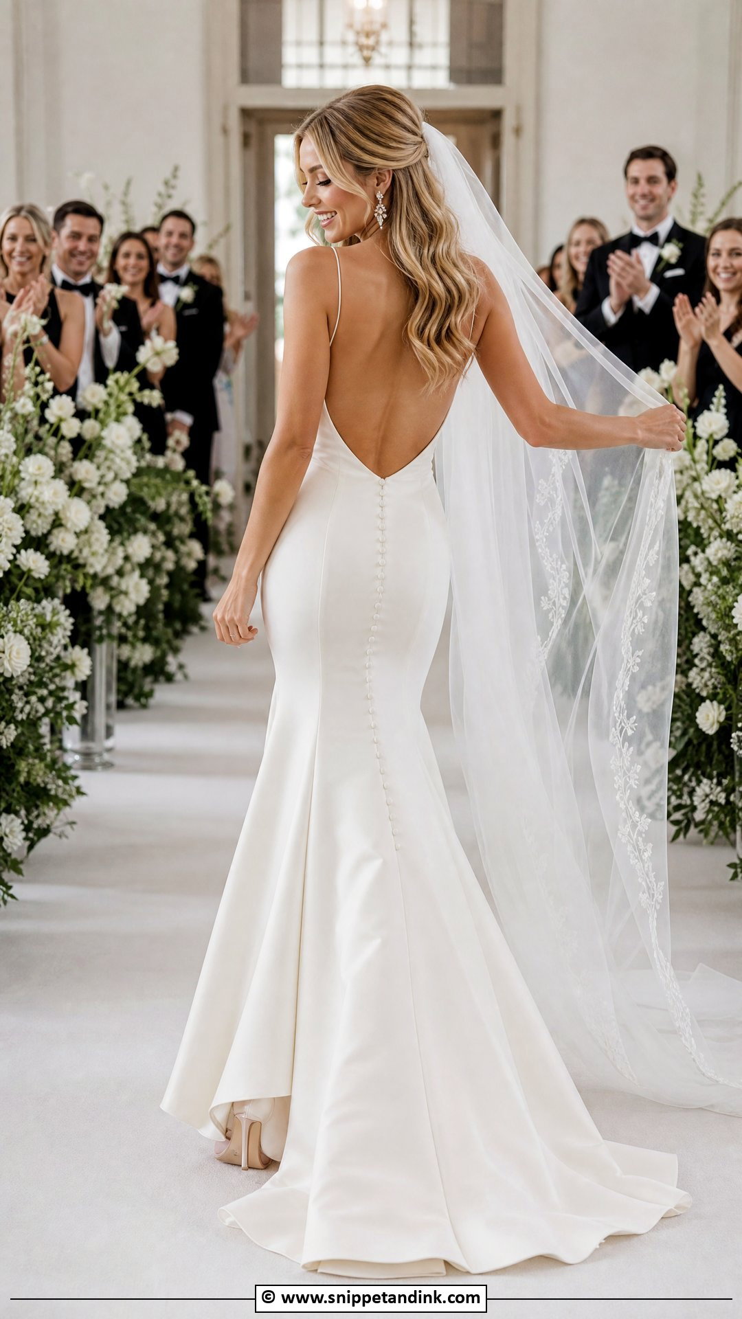 Backless Fit And Flare Wedding Dress - Snippet and Ink - 35 Fit and Flare Wedding Dress Ideas
