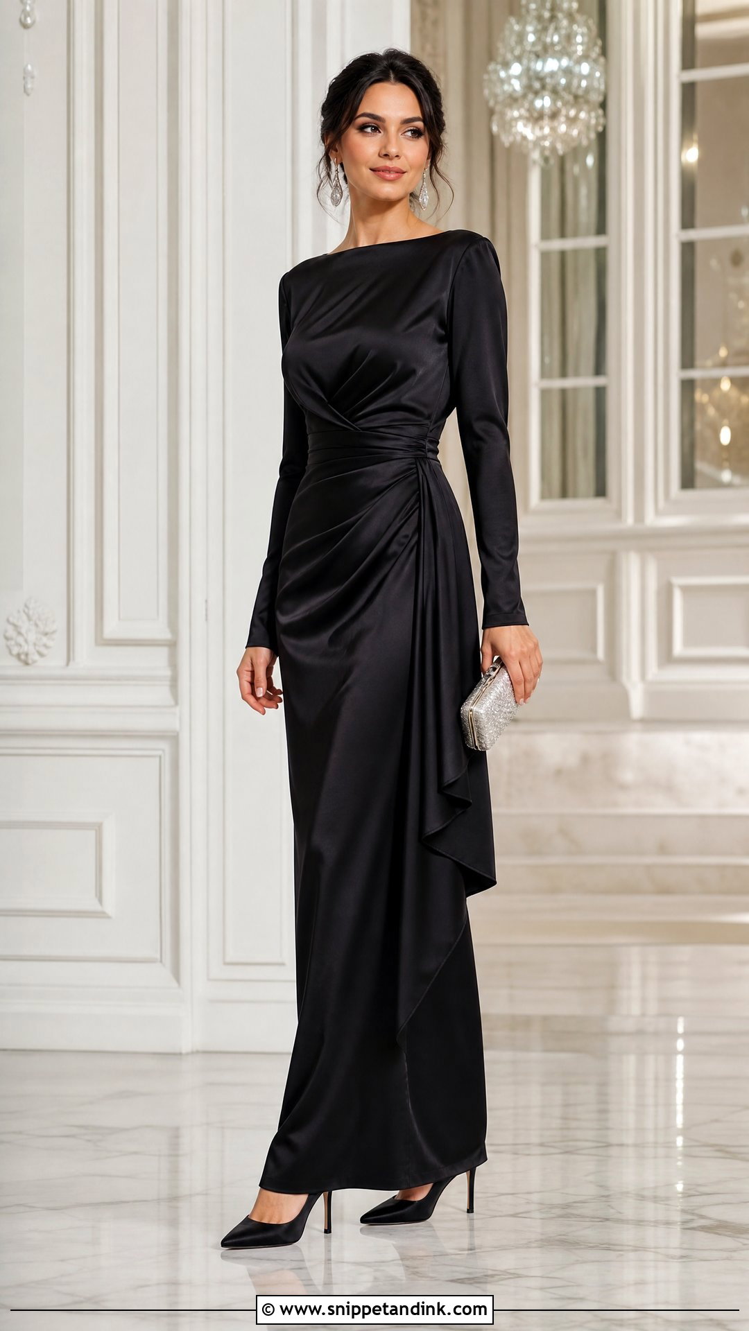 Backless Gown With Drop Earrings - Snippet and Ink - 25 Trending Gowns