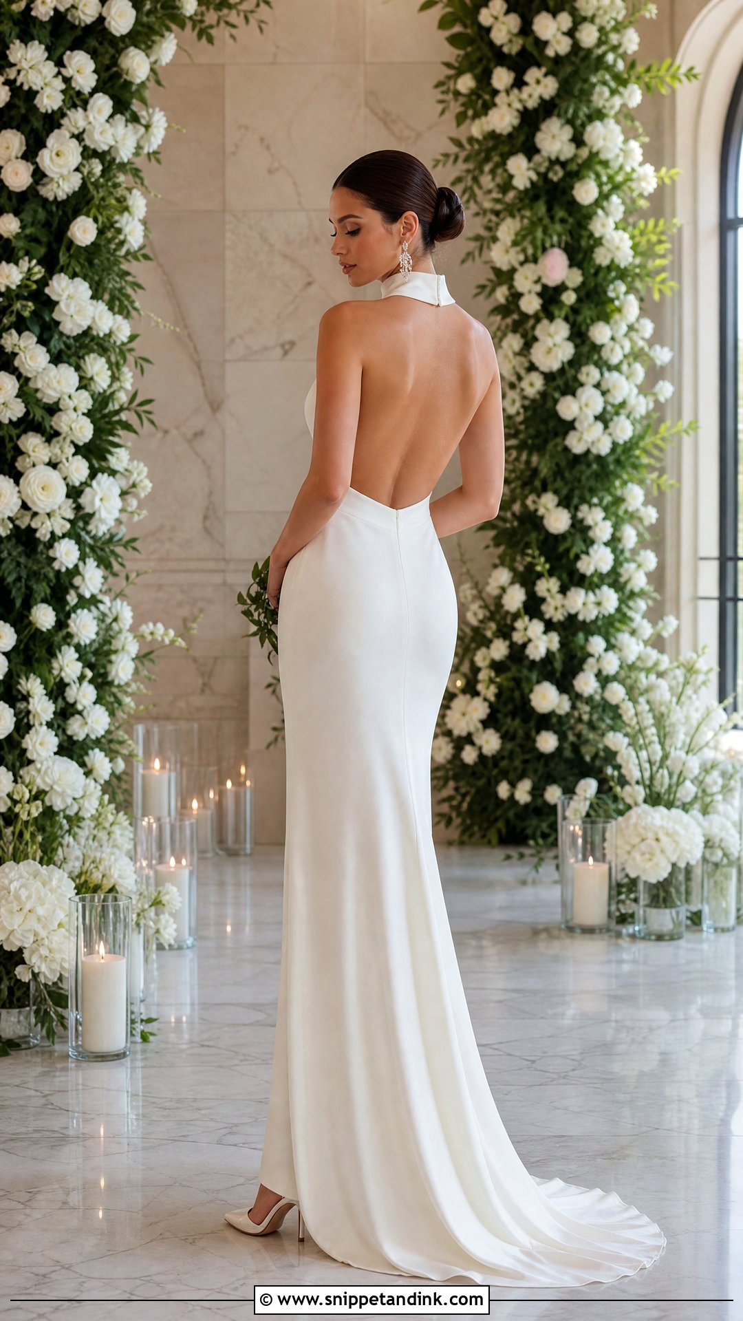 Backless High Neck Wedding Dress - Snippet and Ink - 35 Backless Wedding Dress Ideas